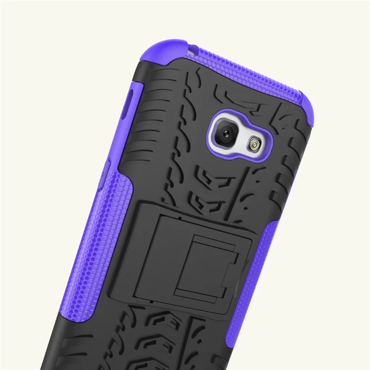 Anti-slip PC + TPU Hybrid Mobile Phone Case with Kickstand for Samsung Galaxy A5 (2017) - Purple