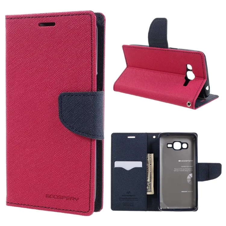 MERCURY GOOSPERY Fancy Diary Leather Stand Cover for Samsung Galaxy J2 Prime - Rose