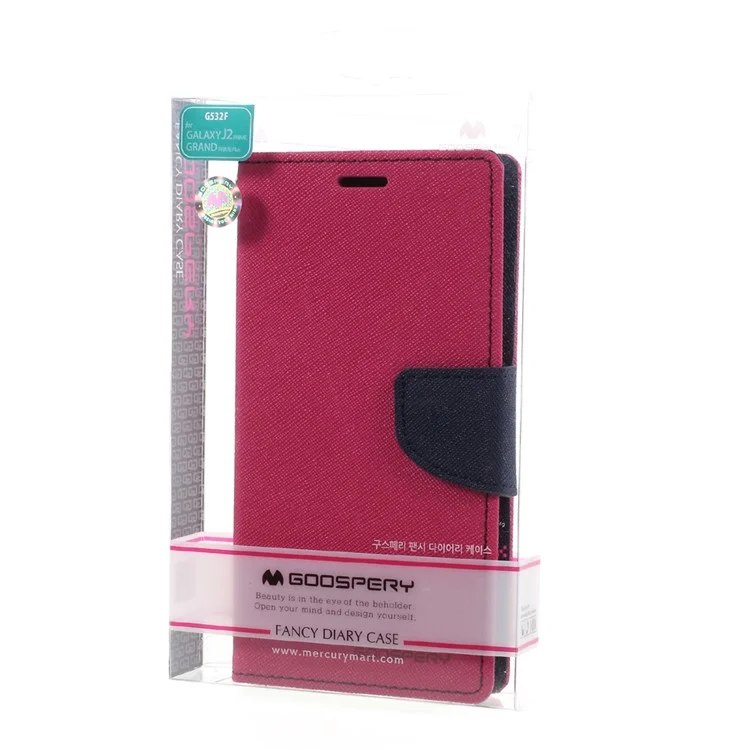 MERCURY GOOSPERY Fancy Diary Leather Stand Cover for Samsung Galaxy J2 Prime - Rose