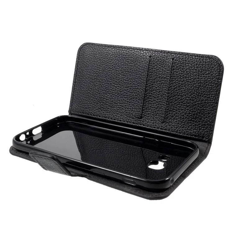 Flip Stand Magnetic in Pelle Magnetica Custodia Per Telefono Per Samsung Galaxy A5 (2017) Litchi Texture - Nero