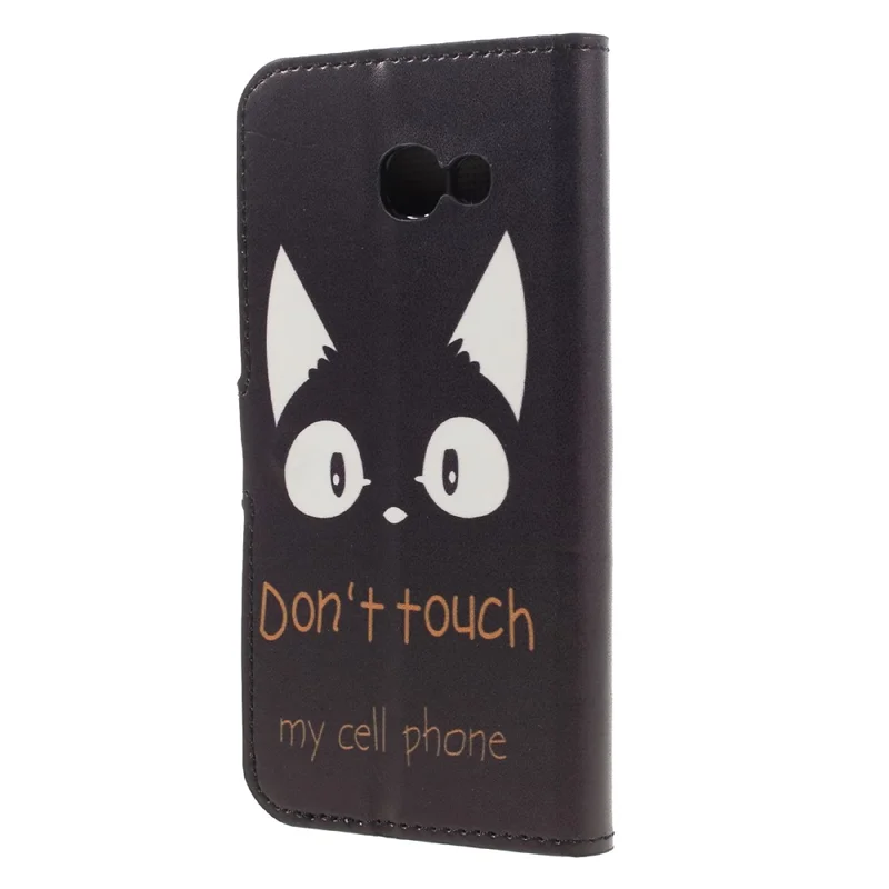 Patterned Leather Wallet Case for Samsung Galaxy A3 (2017) - Do Not Touch My Phone and Animal