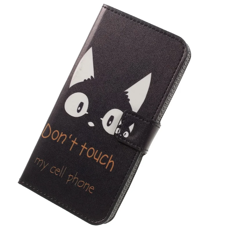 Patterned Leather Wallet Case for Samsung Galaxy A3 (2017) - Do Not Touch My Phone and Animal