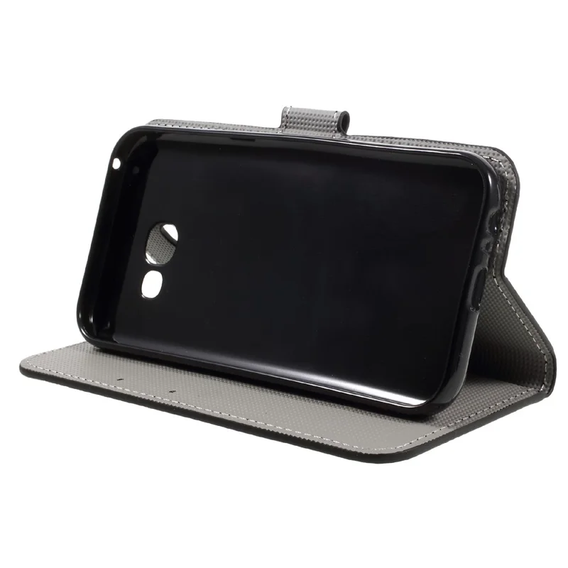 Patterned Leather Wallet Case for Samsung Galaxy A3 (2017) - Do Not Touch My Phone and Animal