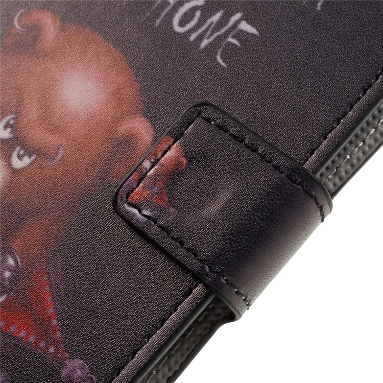 Patterned Leather Wallet Case for Samsung Galaxy A5 (2017) - Cool Bear and Warning