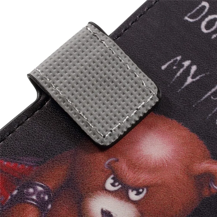 Patterned Leather Wallet Case for Samsung Galaxy A5 (2017) - Cool Bear and Warning
