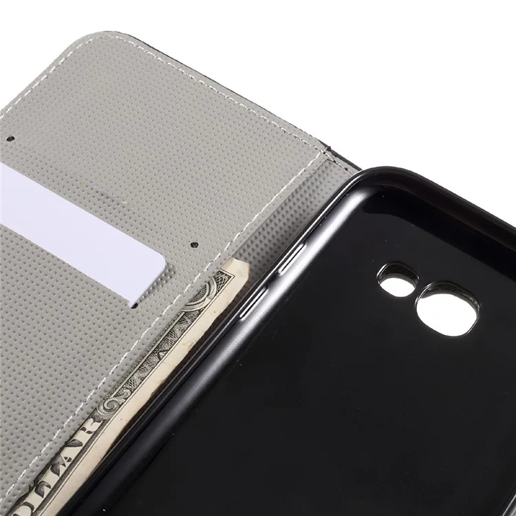 Patterned Leather Wallet Case for Samsung Galaxy A5 (2017) - Cool Bear and Warning