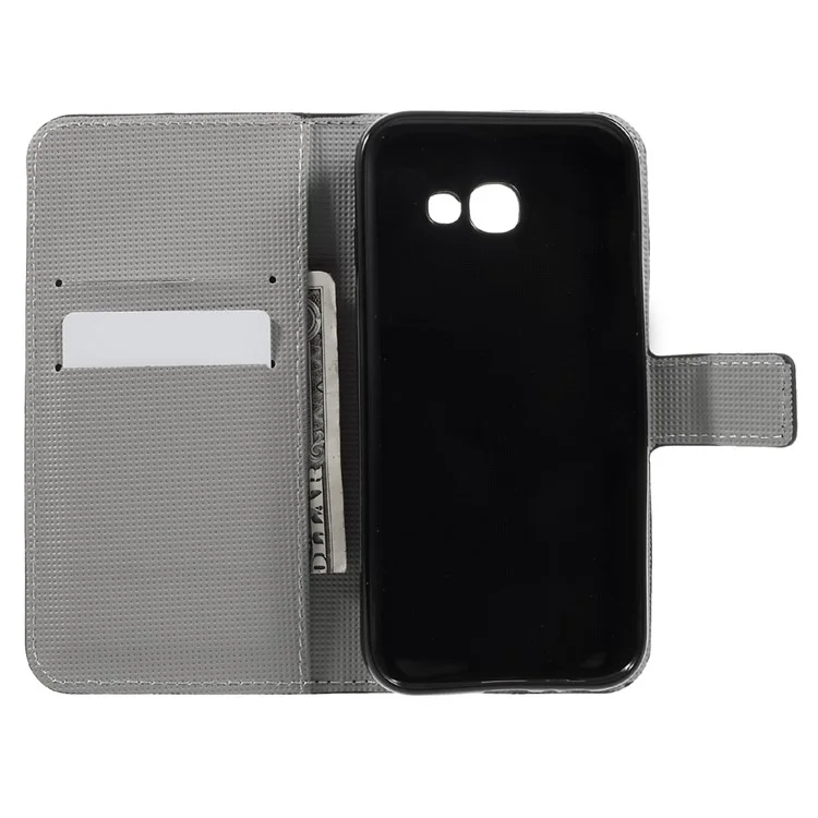 Patterned Leather Wallet Case for Samsung Galaxy A5 (2017) - Cool Bear and Warning