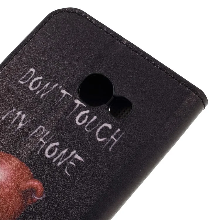 Patterned Leather Wallet Case for Samsung Galaxy A5 (2017) - Cool Bear and Warning