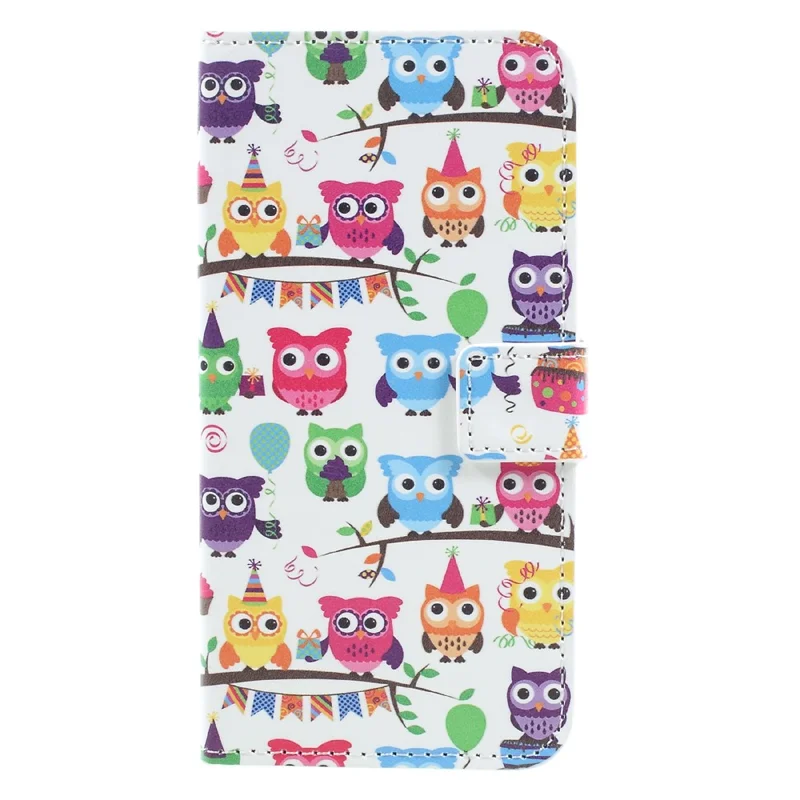 Pattern Printing Leather Cover for Samsung Galaxy A5 (2017) - Colorful Owls
