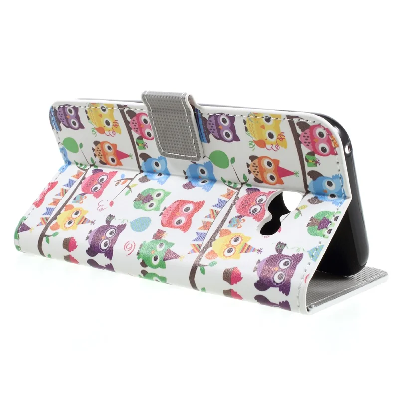Pattern Printing Leather Cover for Samsung Galaxy A5 (2017) - Colorful Owls