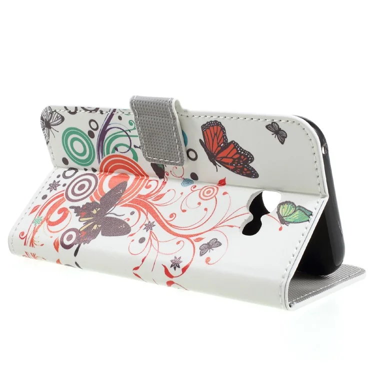 Patterned Leather Wallet Phone Case for Samsung Galaxy A5 (2017) - Butterflies and Circles