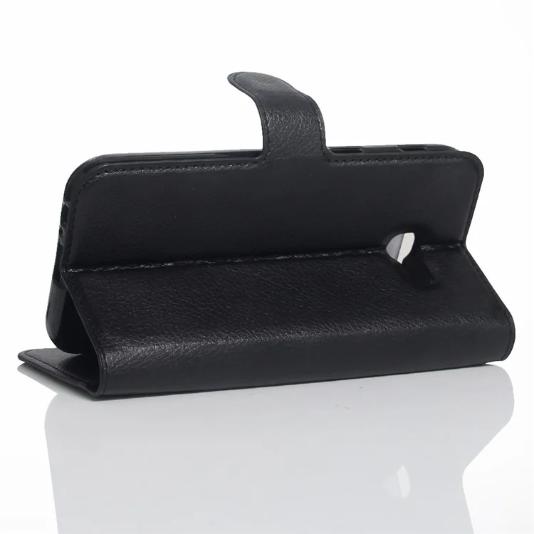 Litchi Grain Wallet Stand Leather Protective Case pour Samsung Galaxy A3 (2017) - Noir