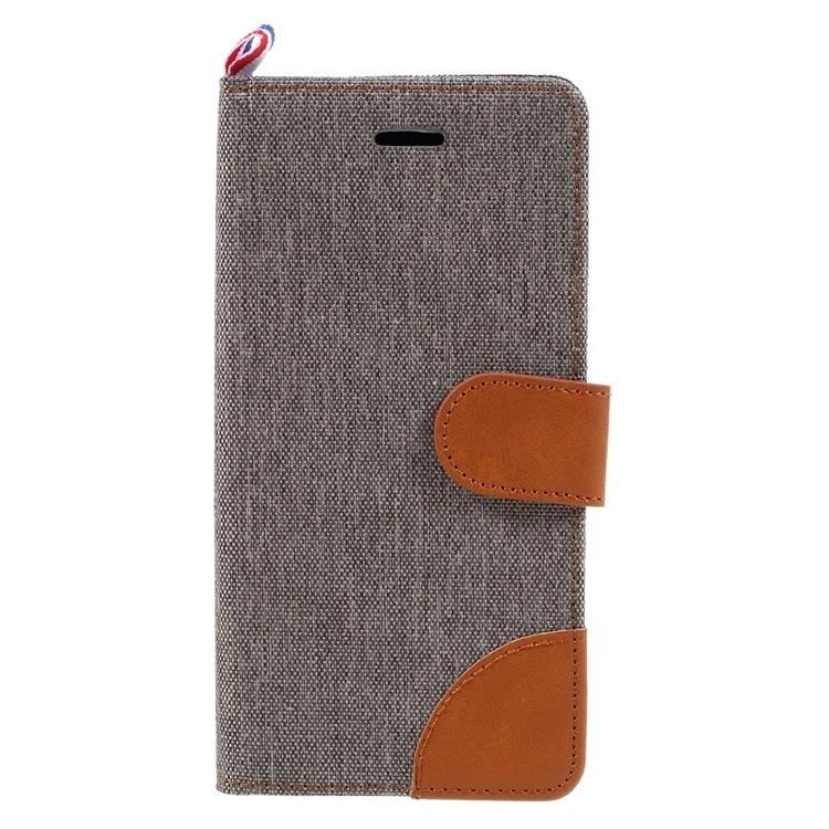 England Style Denim Fabric Leather Flip Case for Samsung Galaxy A3 (2017) - Grey