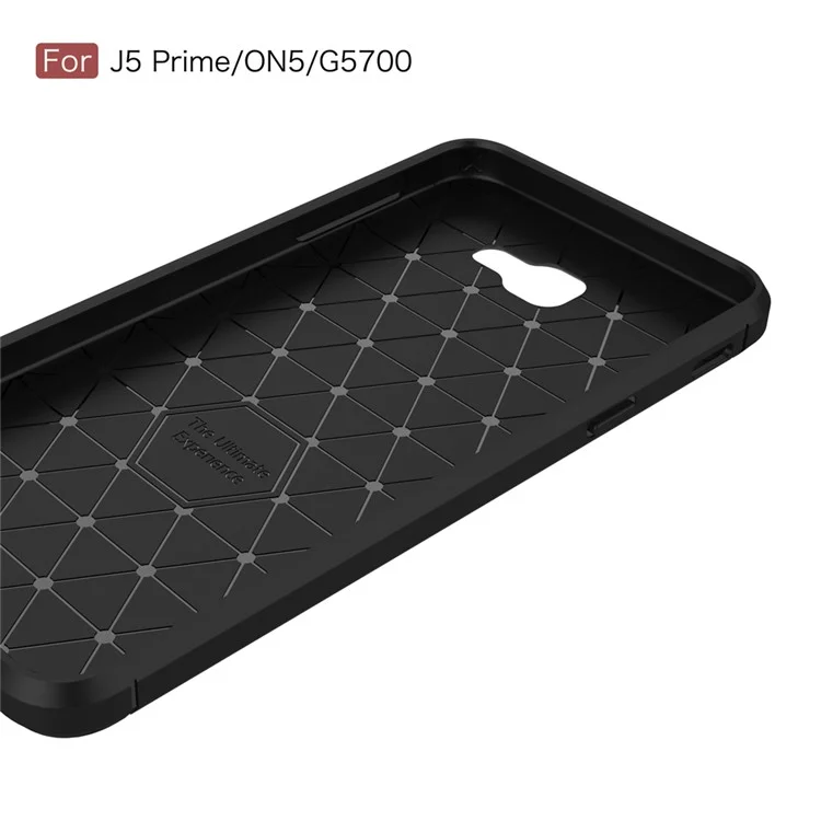 Carbon Fibre Brushed TPU Case for Samsung Galaxy On5 2016/J5 Prime - Black