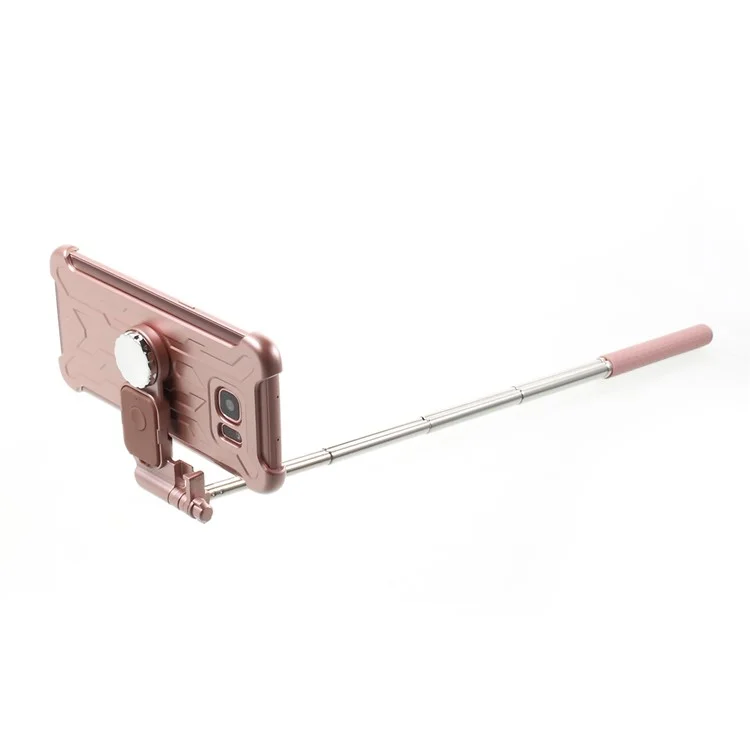 Bluetooth Selfie Stick Phone Case for Samsung Galaxy S7 edge G935 (PC + Metal) - Gold