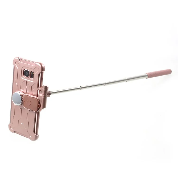 Bluetooth Selfie Stick Phone Case for Samsung Galaxy S7 edge G935 (PC + Metal) - Gold