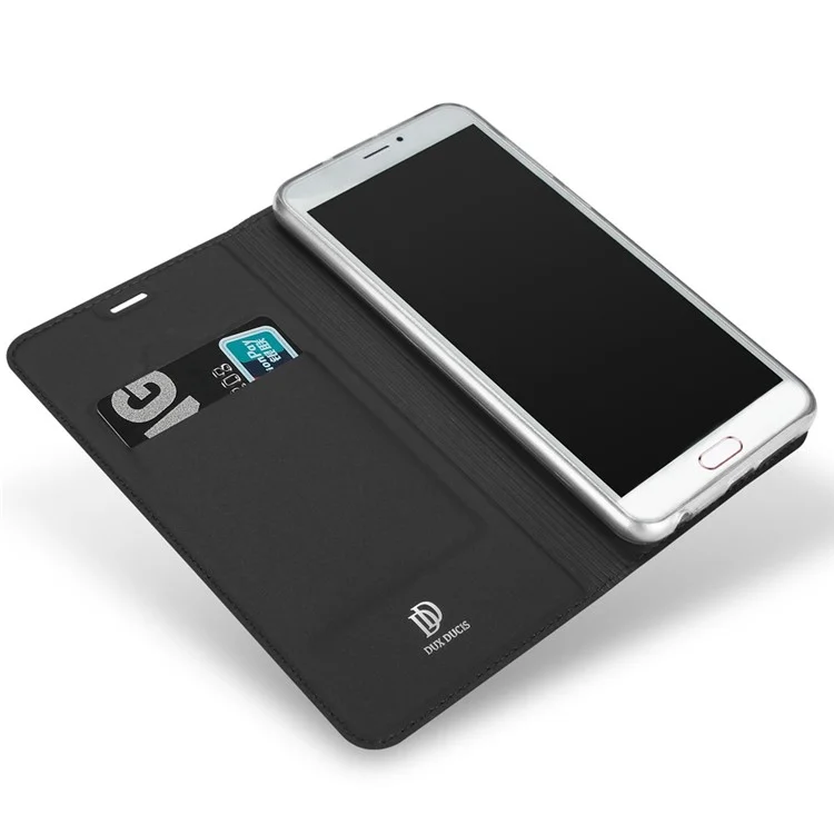 DUX DUCIS Skin Pro Series Case for Samsung Galaxy A7 (2017) Leather Card Holder Cover with Stand - Dark Grey