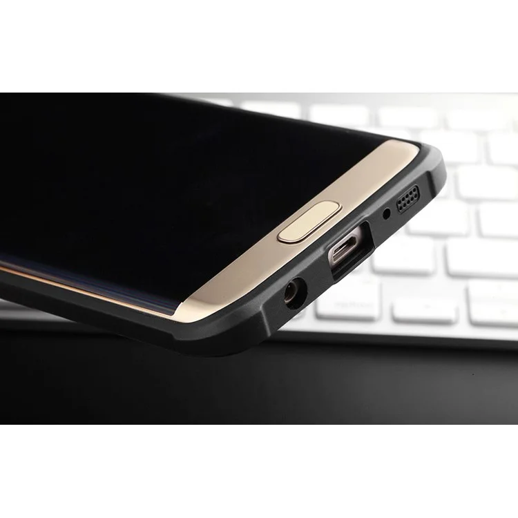 Auspicious Dragon Pattern Drop-proof Imprint TPU Cover for Samsung Galaxy S7 edge SM-G935 - Black
