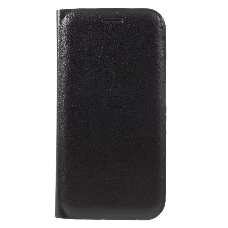 For Samsung Galaxy A7 (2017) Litchi Texture Card Holder Leather Flip Case - Black