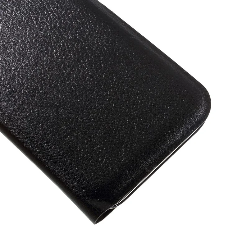 For Samsung Galaxy A7 (2017) Litchi Texture Card Holder Leather Flip Case - Black