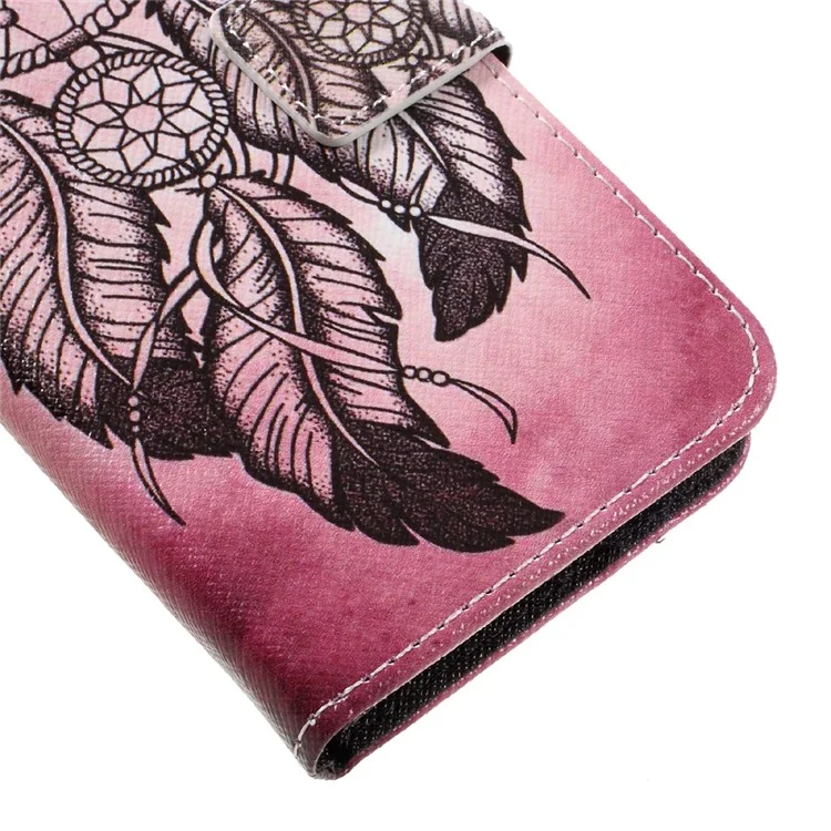 Patterned Leather Wallet Mobile Case for Samsung Galaxy J3 Emerge - Black Dream Catcher