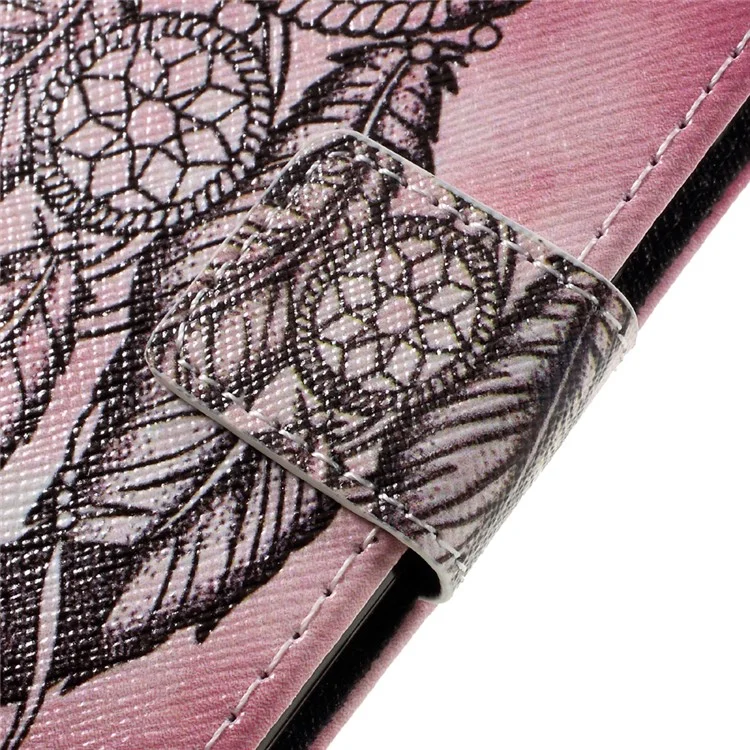 Patterned Leather Wallet Mobile Case for Samsung Galaxy J3 Emerge - Black Dream Catcher