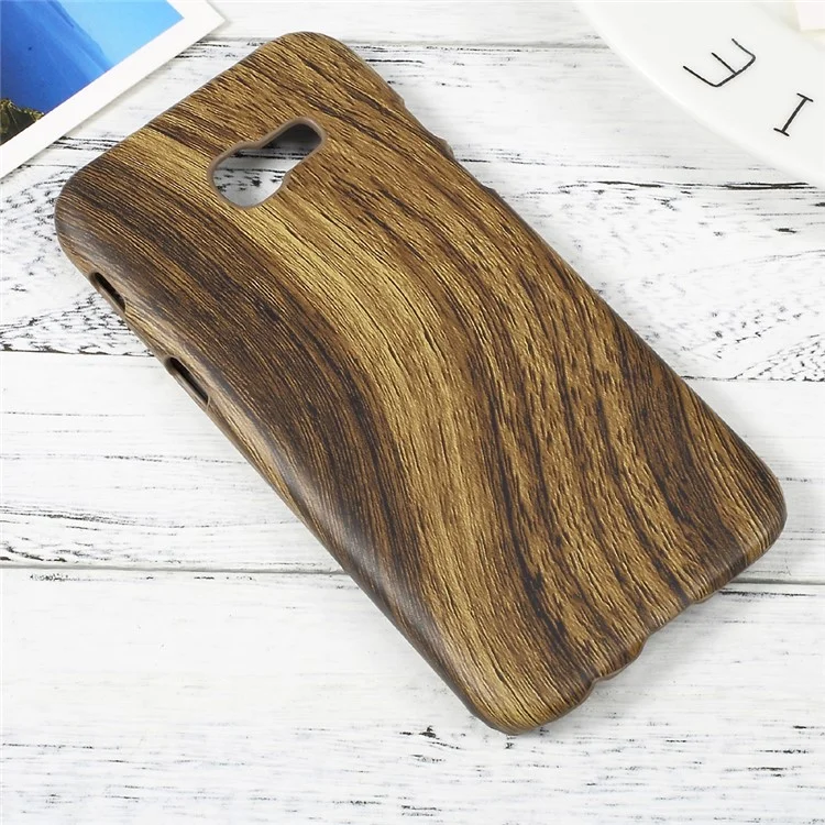 PU Leather Coated Hard Plastic Mobile Phone Case for Samsung Galaxy A5 (2017) - Wood Texture