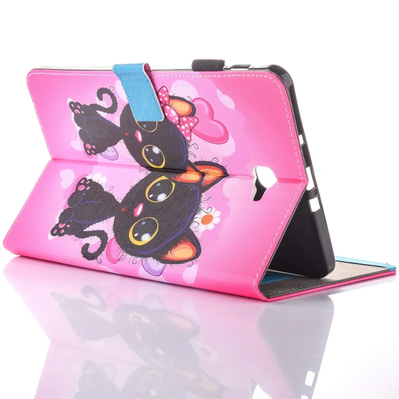 Per Samsung Galaxy Tab A 10.1 (2016) T580 T585 Custodia in pelle con slot per schede con motivo - Due gattini adorabili