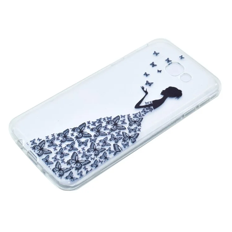 Pattern Printing TPU Case for Samsung Galaxy J5 Prime / On5 2016 - Butterfly Girl