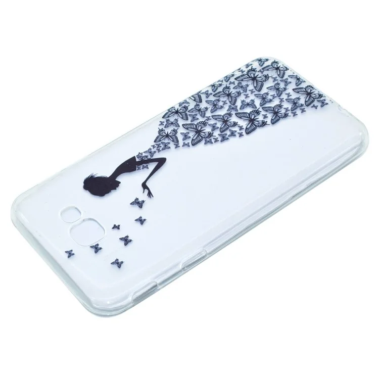 Pattern Printing TPU Case for Samsung Galaxy J5 Prime / On5 2016 - Butterfly Girl