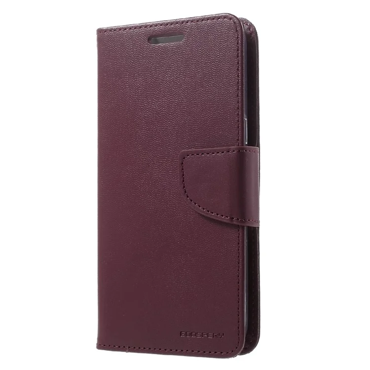 MERCURY GOOSPERY Bravo Diary Wallet Leather Mobile Case for Samsung Galaxy J2 Prime / Prime (2016) - Wine Red