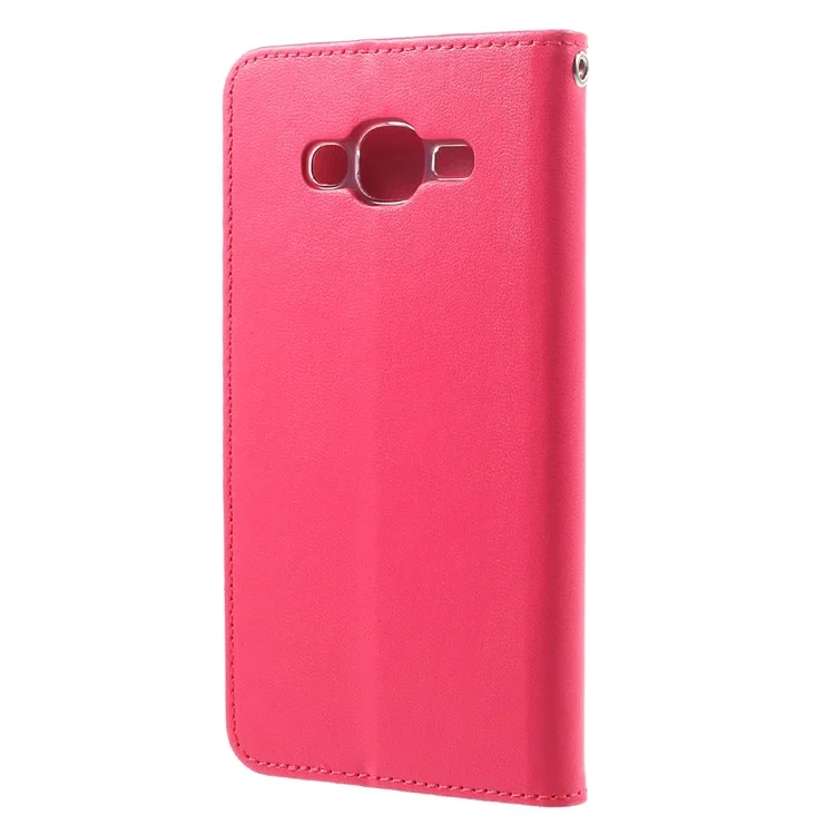 MERCURY GOOSPERY Bravo Diary Wallet Leather Phone Cover for Samsung Galaxy J2 Prime / Prime (2016) - Rose