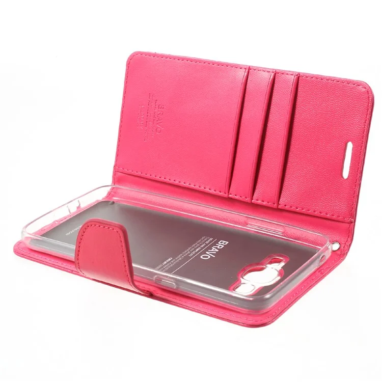 MERCURY GOOSPERY Bravo Diary Wallet Leather Phone Cover for Samsung Galaxy J2 Prime / Prime (2016) - Rose