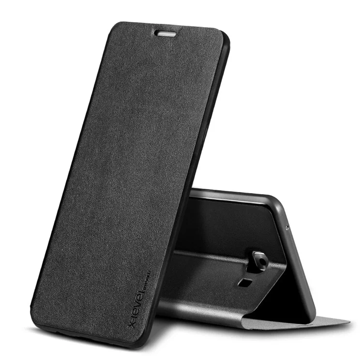 X-LEVEL Flip Leather Stand Phone Case for Samsung Galaxy C9 Pro - Black