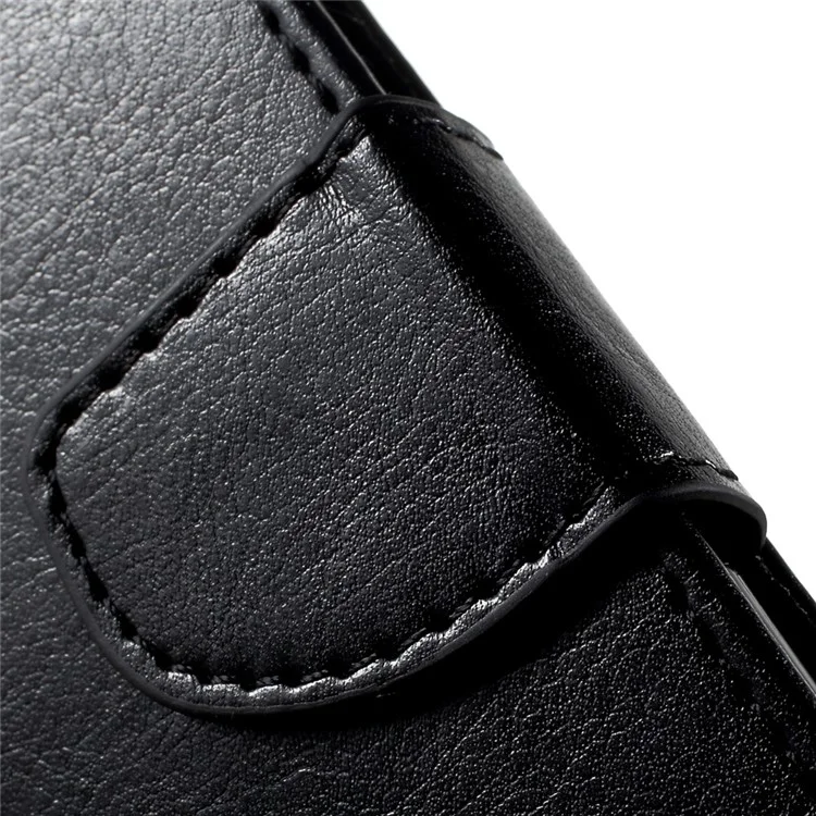 For Samsung Galaxy A5 (2017) Crazy Horse PU Leather Wallet Case Stand - Black