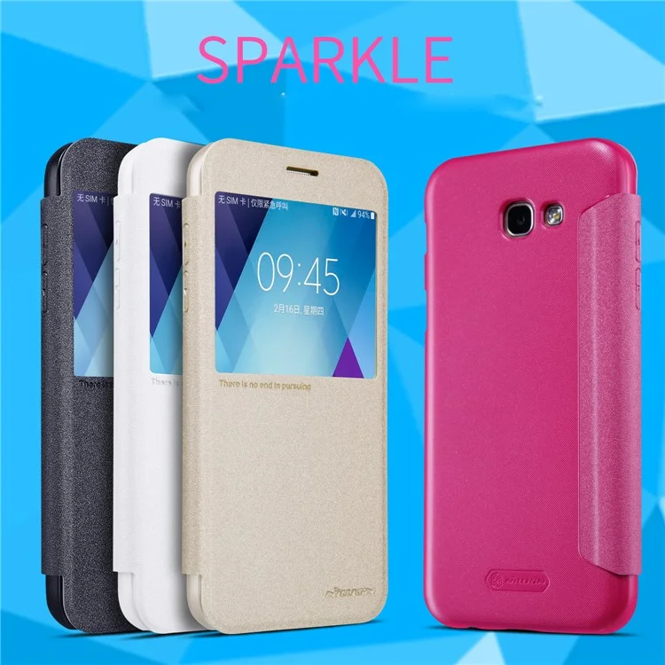 NILLKIN Sparkle Series View Window Leather Mobile Case for Samsung Galaxy A5 (2017) - Black