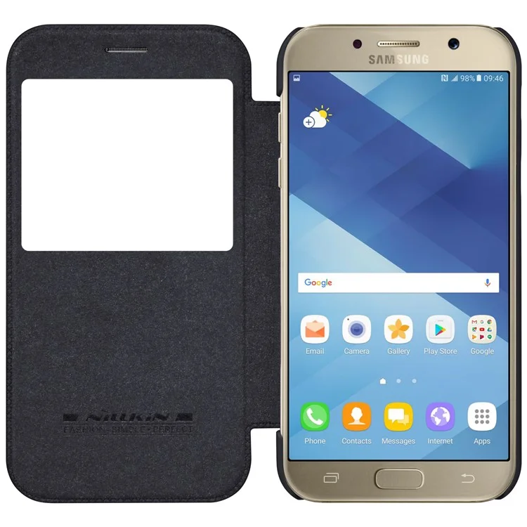 NILLKIN Qin Series View Window Leather Case for Samsung Galaxy A7 (2017) A720 - Black