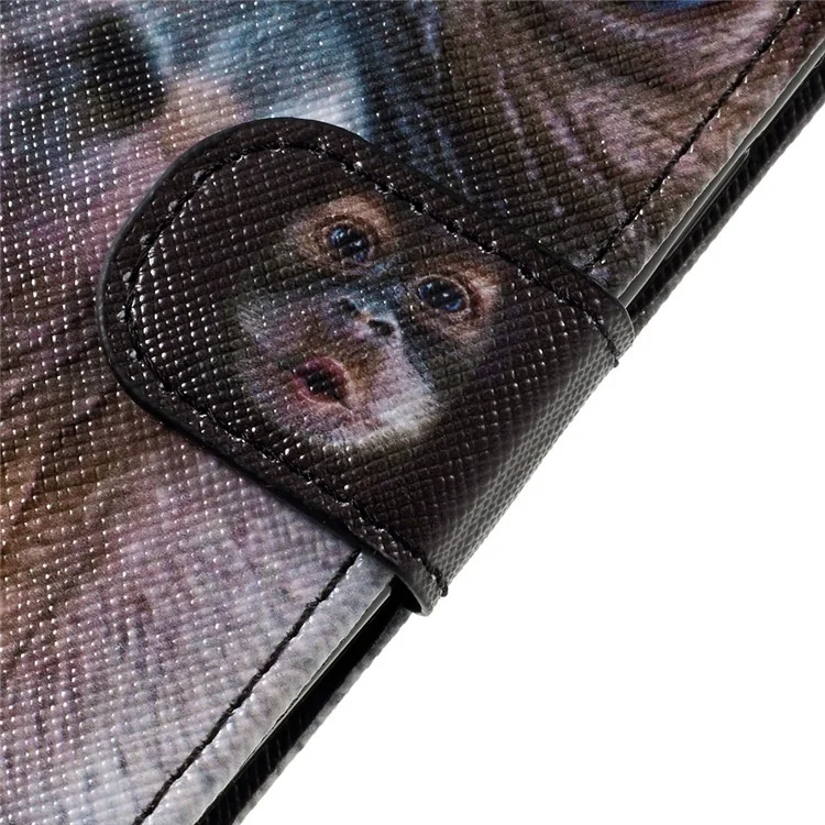 Patterned Flip Stand Leather Wallet Case for Samsung Galaxy J3 (2016) / J3 J320 - Monkey