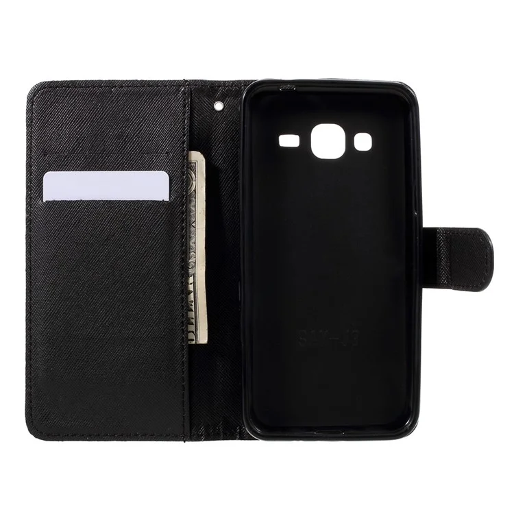 Patterned Flip Stand Leather Wallet Case for Samsung Galaxy J3 (2016) / J3 J320 - Monkey