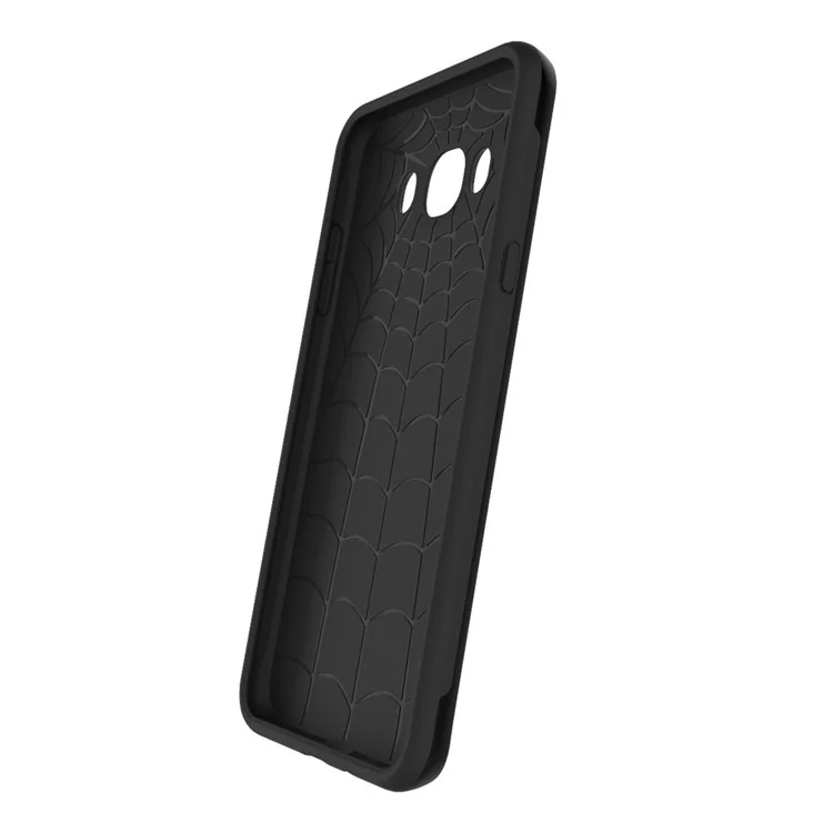 2-in-1 Brushed PC + TPU Shockproof Phone Case for Samsung Galaxy J7 (2016) J710 - Black