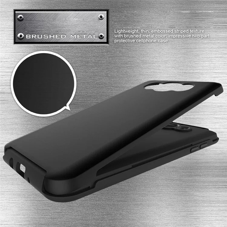 2-in-1 Brushed PC + TPU Shockproof Phone Case for Samsung Galaxy J7 (2016) J710 - Black