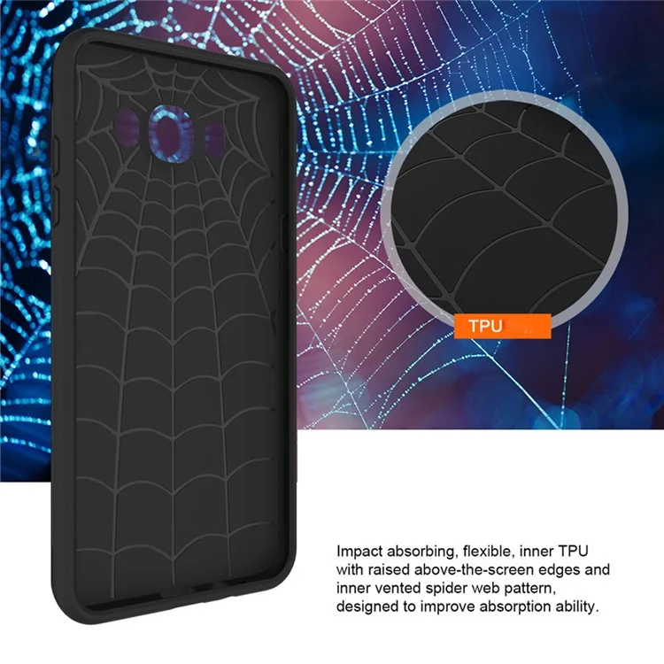2-in-1 Brushed PC + TPU Shockproof Phone Case for Samsung Galaxy J7 (2016) J710 - Black