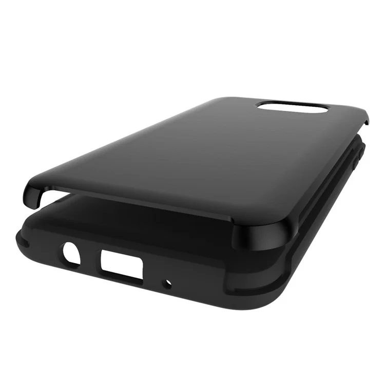 2-in-1 Brushed PC + TPU Shockproof Phone Case for Samsung Galaxy J5 Prime/On5 2016 - Black