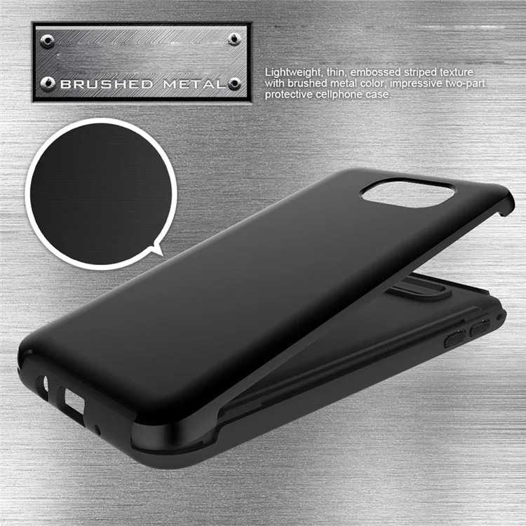 2-in-1 Brushed PC + TPU Shockproof Phone Case for Samsung Galaxy J5 Prime/On5 2016 - Black