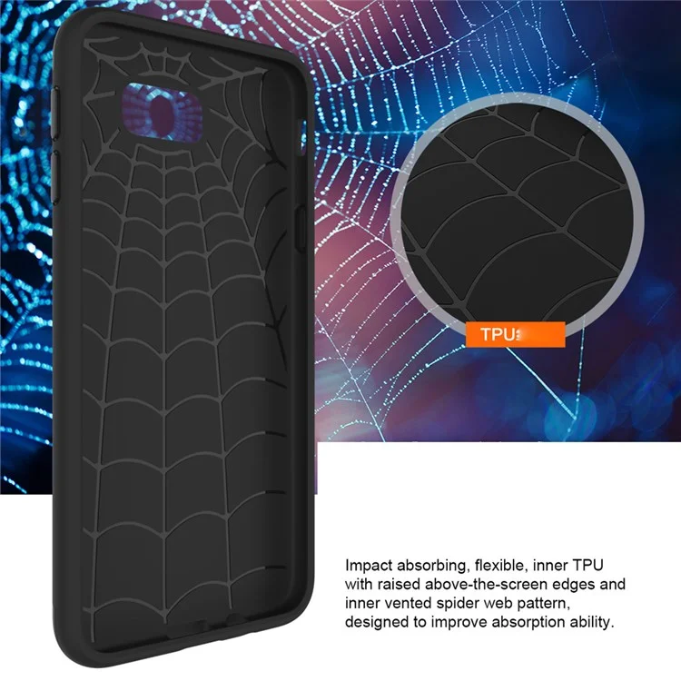 2-in-1 Brushed PC + TPU Shockproof Phone Case for Samsung Galaxy J5 Prime/On5 2016 - Black