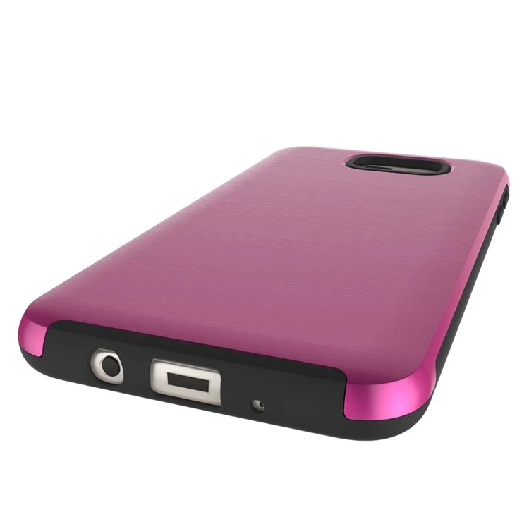 2-in-1 Brushed PC + TPU Mobile Case Accessory for Samsung Galaxy J7 Prime/On7 2016 - Rose