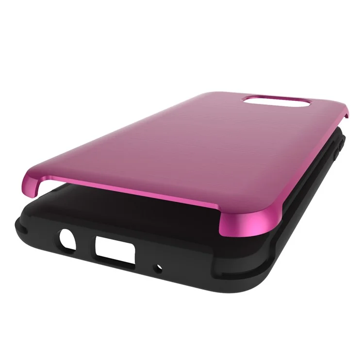 2-in-1 Brushed PC + TPU Mobile Case Accessory for Samsung Galaxy J7 Prime/On7 2016 - Rose