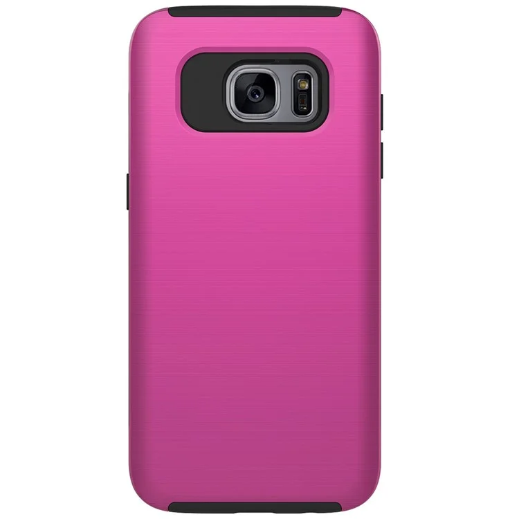 2-in-1 Brushed PC + TPU Mobile Case Accessory for Samsung Galaxy S6 edge G925 - Rose