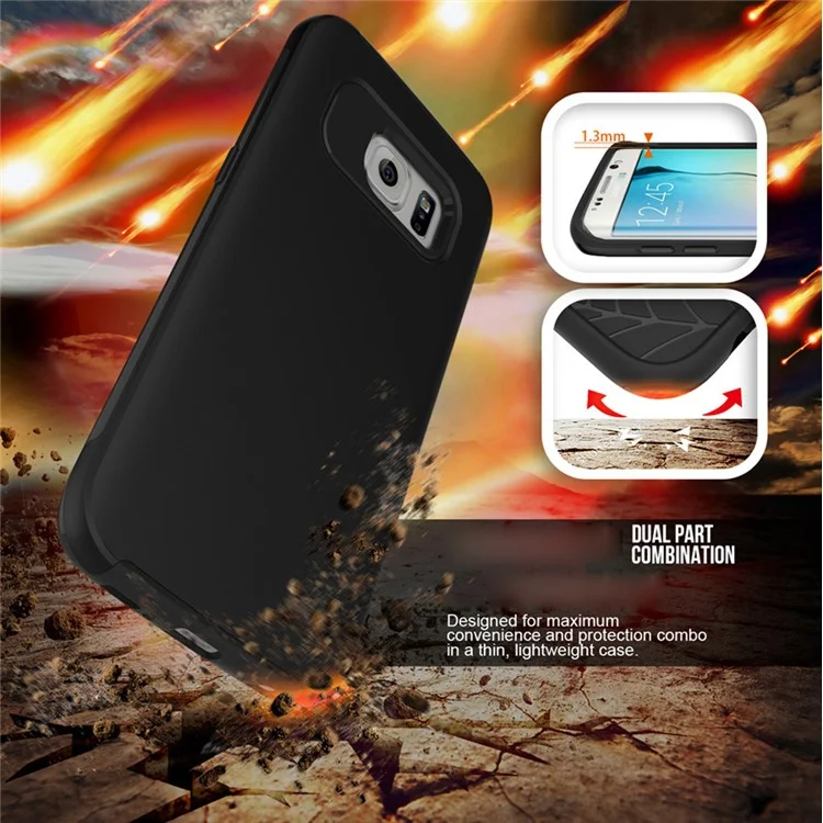2-in-1 Brushed PC + TPU Mobile Case Accessory for Samsung Galaxy S6 edge G925 - Rose