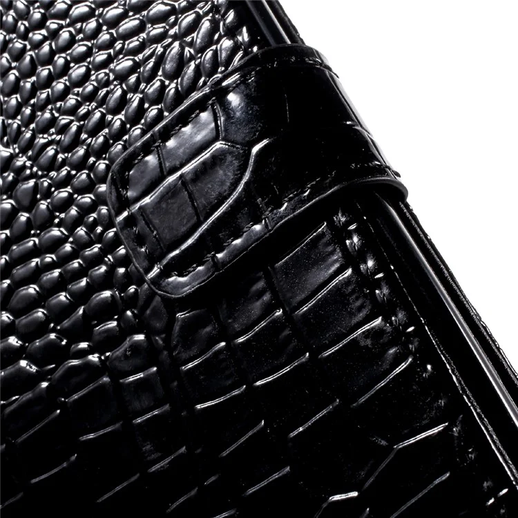 Crocodile Texture Leather Case with Wrist Strap for Samsung Galaxy A5 (2017) SM-A520F - Black